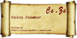 Csics Zsombor névjegykártya