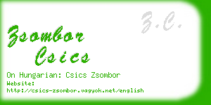 zsombor csics business card